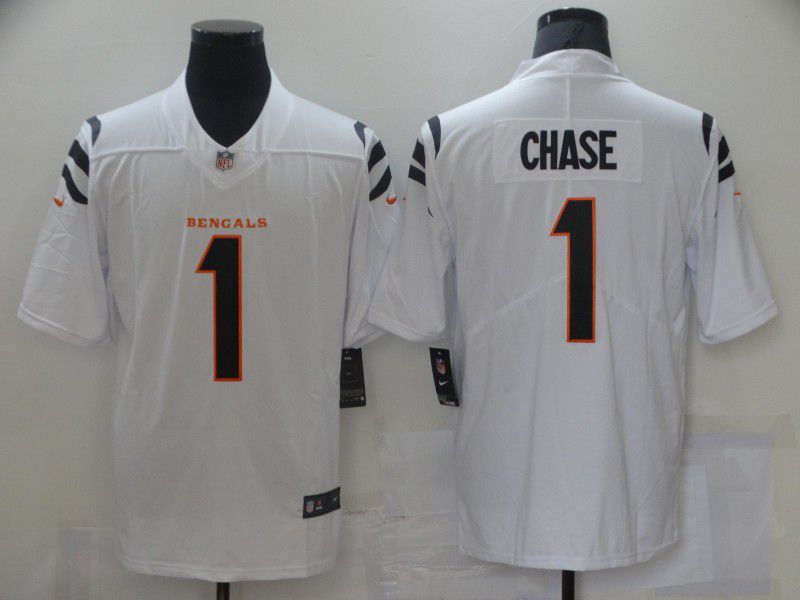 Men Cincinnati Bengals #1 Chase White Nike Vapor Untouchable Limited 2021 NFL Jersey
